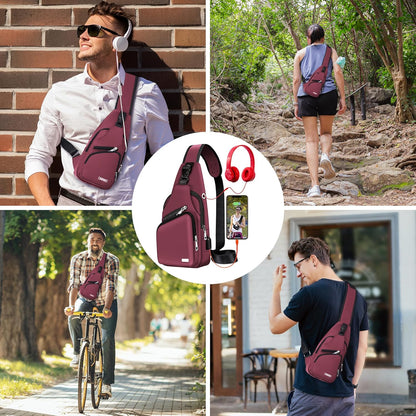 Wasserdichte Sling Bag Umhängetasche für Herren Damen Sling Rucksack Wanderrucksack Mehrzweck Cross Body Brusttasche