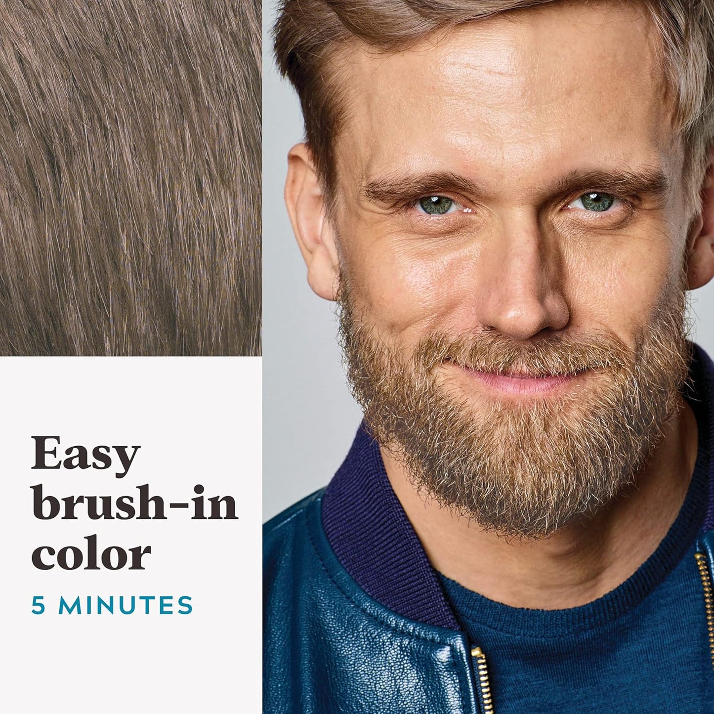 Just For Men Bart- & Schnurrbartfarbe, Bartfarbe für Männer mit inklusivem Pinsel für einfaches Auftragen, mit Biotin, Aloe und Kokosnussöl für gesundes Barthaar, Dunkelbraun, M-45 (1 Stück), Verpackung kann variieren