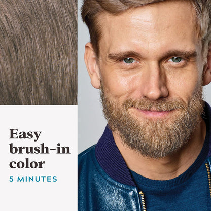Just For Men Bart- & Schnurrbartfarbe, Bartfarbe für Männer mit inklusivem Pinsel für einfaches Auftragen, mit Biotin, Aloe und Kokosnussöl für gesundes Barthaar, Dunkelbraun, M-45 (1 Stück), Verpackung kann variieren