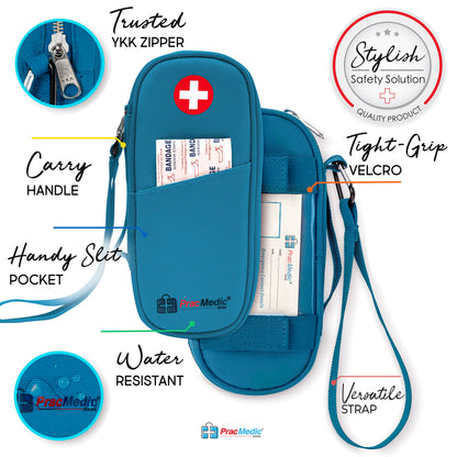 PracMedic Bags Epipen Carry Case– Insulated Epi Pens Carrying Case for Epipens, Auvi-Q, Inhaler, Allergy Medication & Diabetes Supply– Durable Emergency Medical Pouch for Travel (Red)