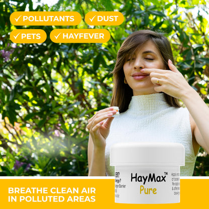 HayMax Allergen Barrier Balm 3X 0.17 fl oz (Pure, Aloe, Lavender), Organic, Natural, Non-Drowsy Hay Fever Allergy Relief Balm - Traps Pollen & Provides Ragweed Allergy Relief & Cedar Fever Relief