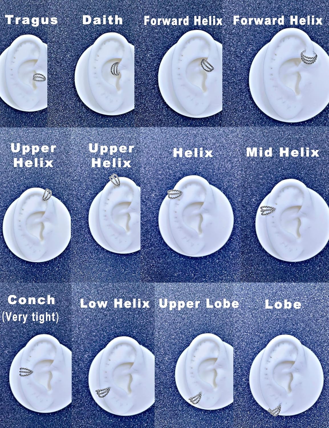 TDEBA Conch Piercing Schmuck, 316L Chirurgenstahl Segment Nasenring, CZ Knorpel Ohrringe, Lippenring, Segment Helix Rook Nahtloser Clicker Piercing Schmuck