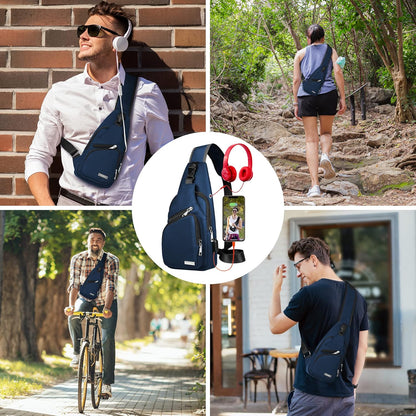 Wasserdichte Sling Bag Umhängetasche für Herren Damen Sling Rucksack Wanderrucksack Mehrzweck Cross Body Brusttasche