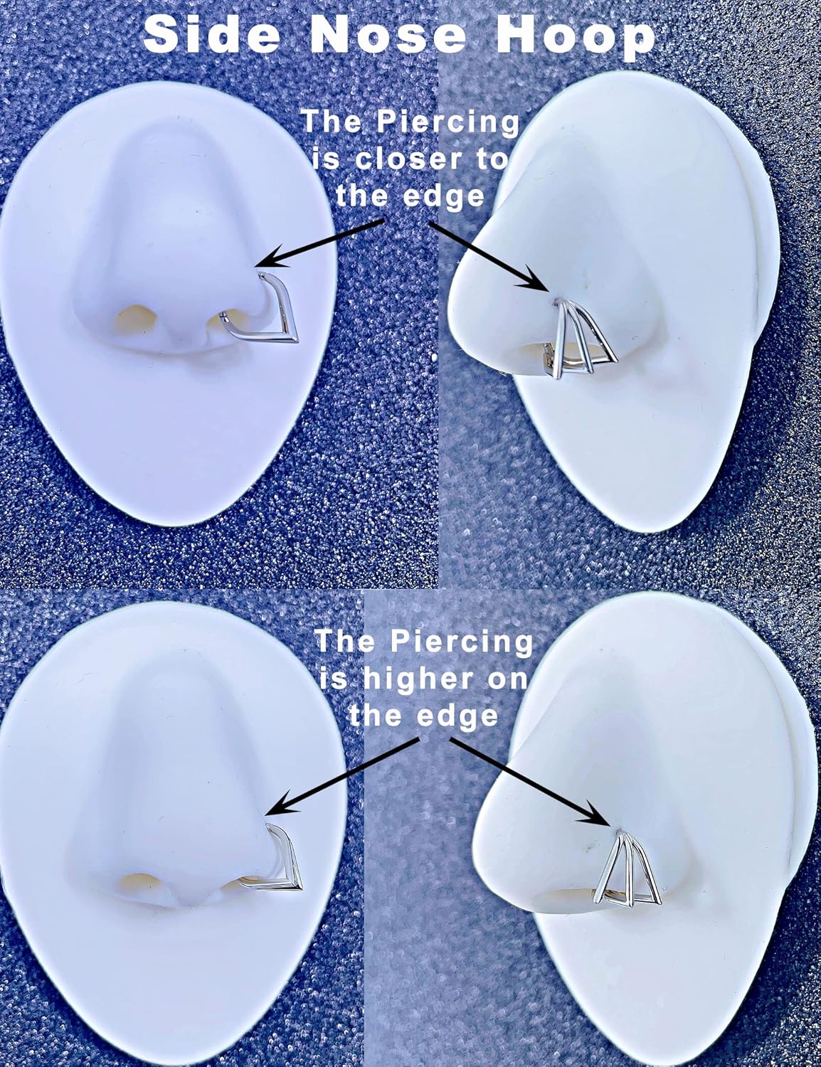 TDEBA Conch Piercing Schmuck, 316L Chirurgenstahl Segment Nasenring, CZ Knorpel Ohrringe, Lippenring, Segment Helix Rook Nahtloser Clicker Piercing Schmuck