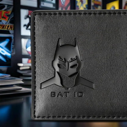 AMARONE Leather Bat Wallet, Superhero Card Holder with Multiple Card Slots, Face Eyes Cutout Card Holder, Personalized ID Wallet