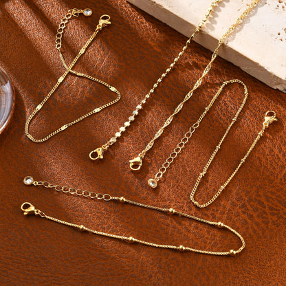 Gold Bracelets for Women, 14K Gold Plated Stackable Bracelet Stack Set Adjustable Charm Paperclip Chain Snake Link Layered Waterproof Jewelry Sets Gifts