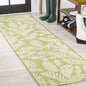 JONATHAN Y Palm Frond Indoor Outdoor Runner Rug 2X10 Orange/Cream, Nevis for Backyard, Patio, Porch, Easy-Cleaning, High Traffic, Pet-Friendly, Non-Shedding (SMB119E-210)