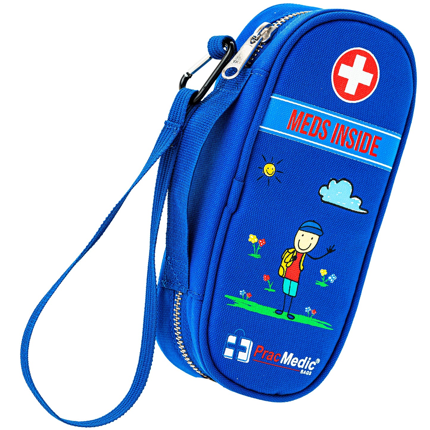 PracMedic Bags Epipen Case - Epi pens Carrying Case- Medical Case for Kids - Insulated to hold Inhaler, Epi Pen, Auvi Q, Epinephrine, Allergies Medication - Medicine Bag for Traveling (Blue)