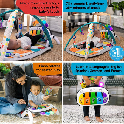 Baby Einstein 4-in-1 Kickin' Tunes Musik- und Sprachspielmatte und Klavier-Bauchlage-Aktivitätsmatte