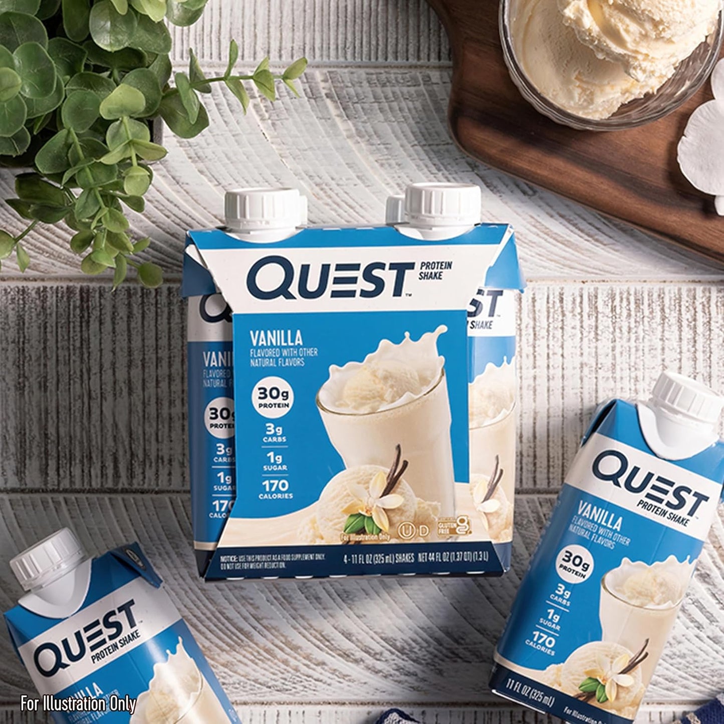 Quest Nutrition Vanilla Protein Shake, High protein, Low Carb, Gluten Free, Keto Friendly, 12Count