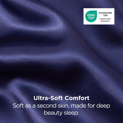 Bedsure Satin-Kissenbezug, Queen-Size, 2er-Pack, Seidenkissenbezügen ähnlich, seidige Kissenhüllen mit Hotelverschluss, Raumdeko, Valentinsgeschenke für Frauen und Männer, Grau, 50x75 cm