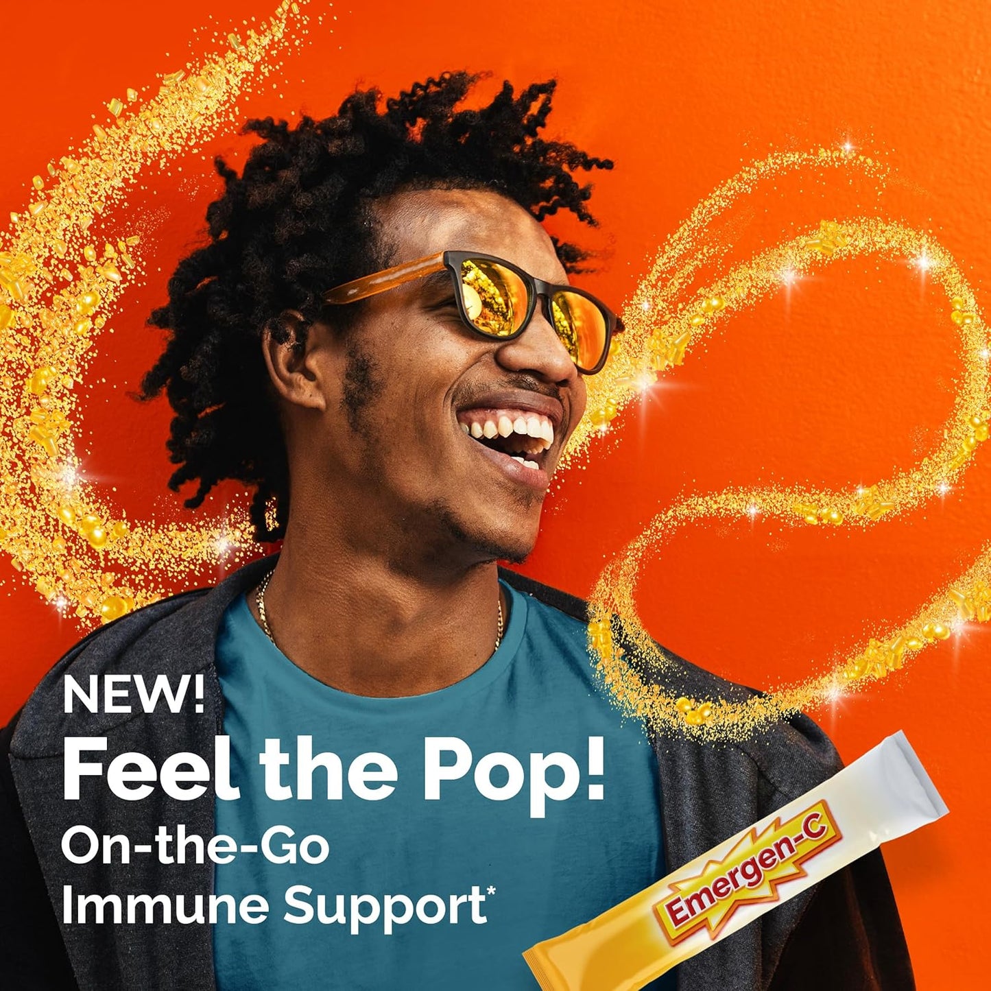 Emergen-C Crystals, On-the-Go Immune Support Supplement with Vitamin C, B Vitamins, Zinc and Manganese, Orange Vitality - 56 Stick Packs (Pack of 6)