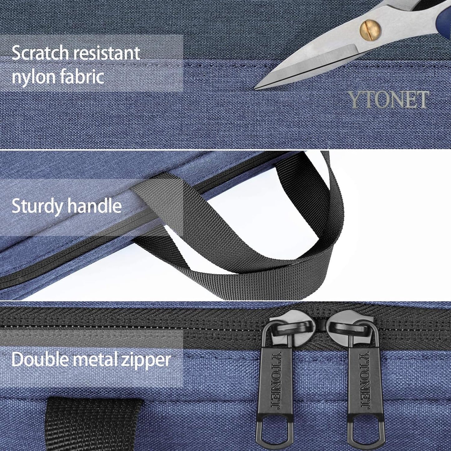 Funda para portátil Ytonet, bolsa para portátil TSA de 15.6 pulgadas, funda para portátil resistente al agua, bolsa de transporte para ordenador compatible con portátiles Lenovo, HP, Dell, Asus, regalos para hombres y mujeres, gris