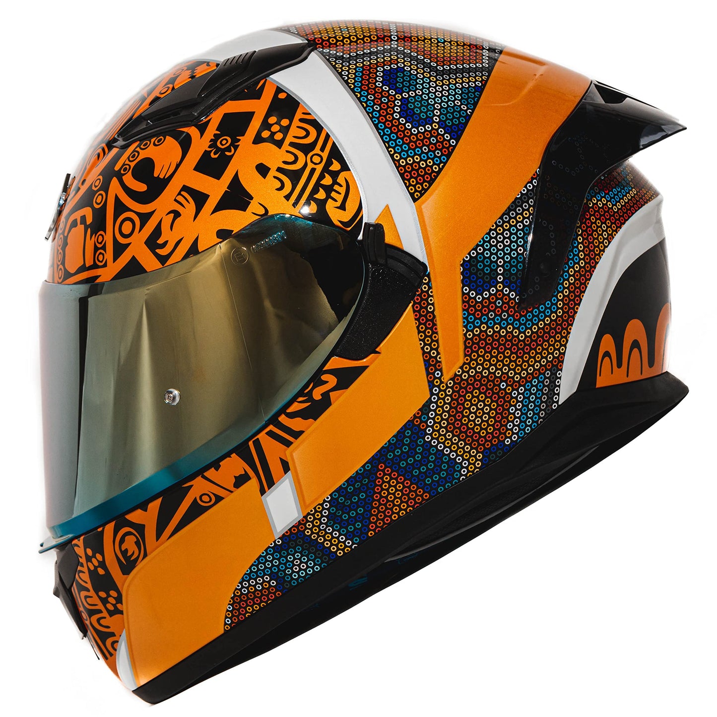 HAX Obsidian Full Face Dual Visor Adult Motorcycle Helmet for Motorbike Street Bike with Pinlock Ready DOT Approved Matte Black Gold L