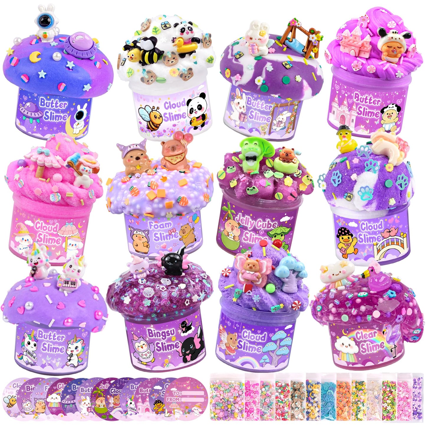 6 Pack Slimes, Pink Slime Kids, Cloud Slime kit for Girls Ages 8-12, Toys for Girls and Boys, for Kids Slime Set Party kit Goodie Bag Stuffers, 4 5 6 7 8 9 10 Year Old Girl Birthday Gift Cute Stuff