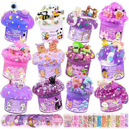 6 Pack Slimes, Pink Slime Kids, Cloud Slime kit for Girls Ages 8-12, Toys for Girls and Boys, for Kids Slime Set Party kit Goodie Bag Stuffers, 4 5 6 7 8 9 10 Year Old Girl Birthday Gift Cute Stuff