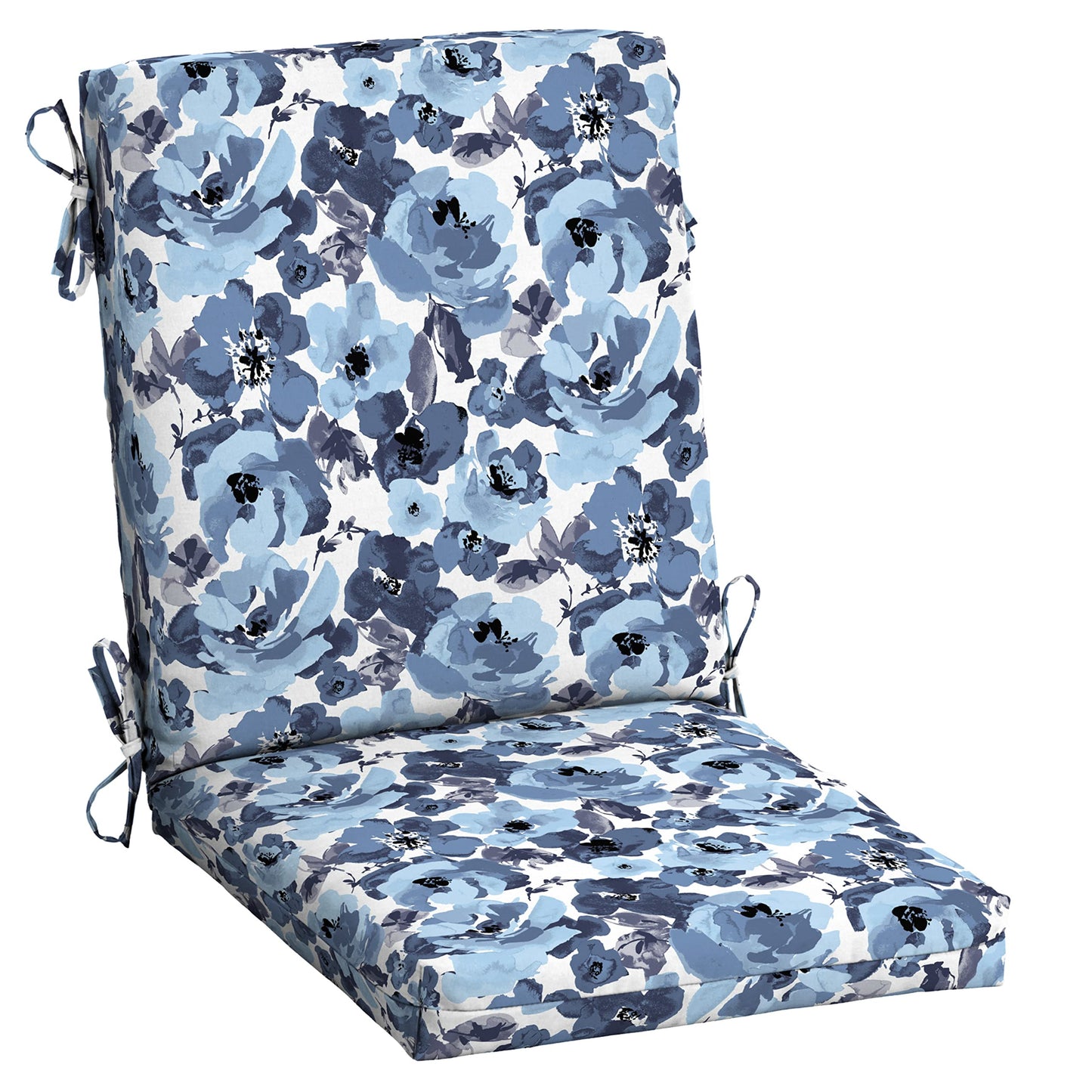 Arden 2-Pack Outdoor Patio Dining Chair Cushion, 20x44, Rain-Proof Seat Pad, Fade-Resistant Outdoor Cushion Black Cabana Stripe