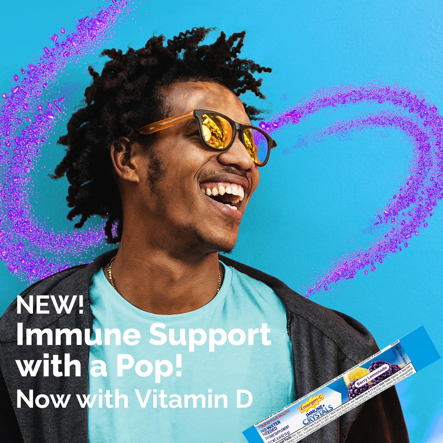 Emergen-C Immune Plus Crystals, On-the-Go Immune Support Supplement with Vitamin C, Vitamin D, B Vitamins, Zinc and Manganese, Berry Lemonade - 28 Stick Packs (Pack of 12)