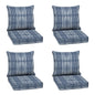 Arden Outdoor Foam Deep Seat Cushions Set, 24x24, Premium High-Density Foam, Never Flattens, Weather-Proof for Patio Chair Sofa Couch, Blue Shibori Stripe