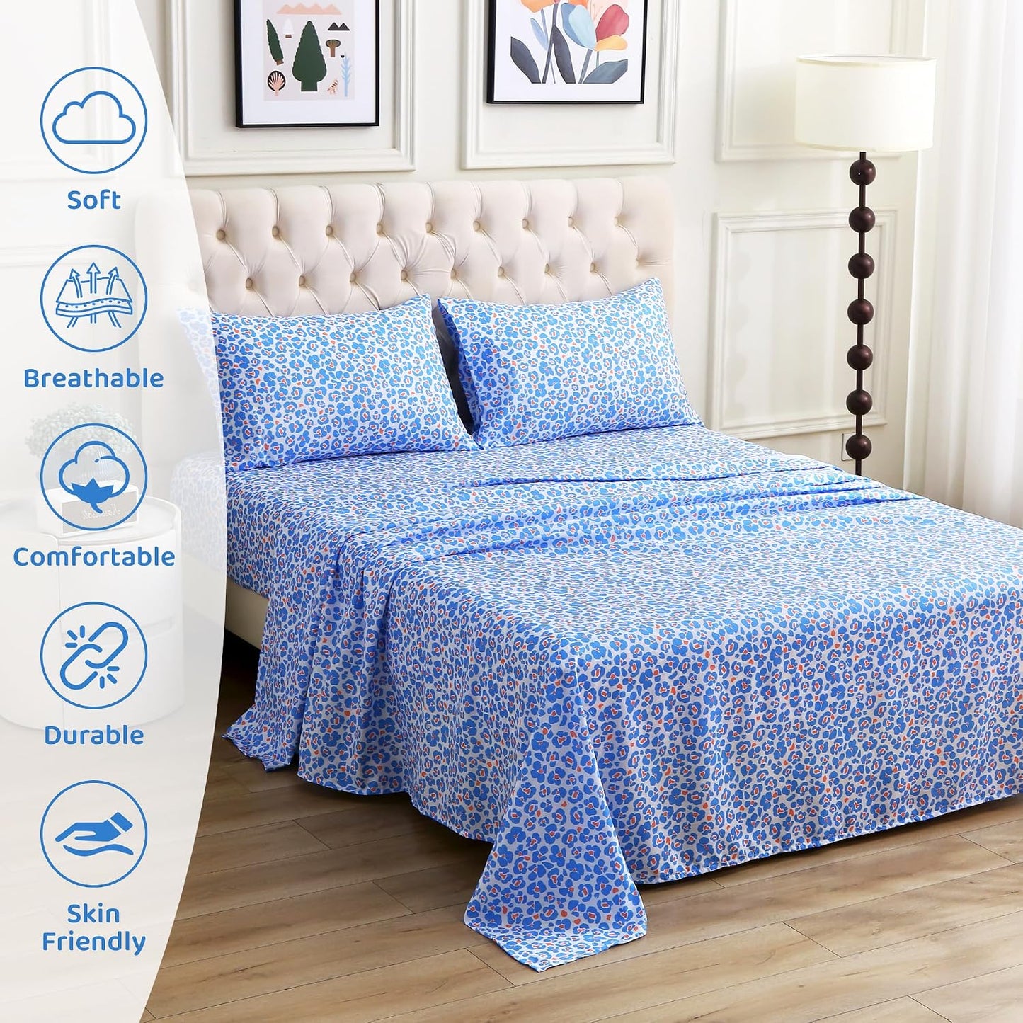 Mooreeke Leopard Cheetah Printed Full Bed Sheets Review