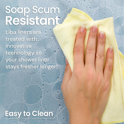 LiBa PEVA 8G Bathroom Shower Curtain Liner, 72" W x 72" H, Frosted, 8G Heavy Duty Waterproof Shower Curtain Liner
