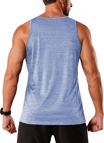 TACVASEN Herren Tanktops Schnelltrocknend Ärmelloses Workout Muskelshirt Sport Bodybuilding Fitness Performance T-Shirts