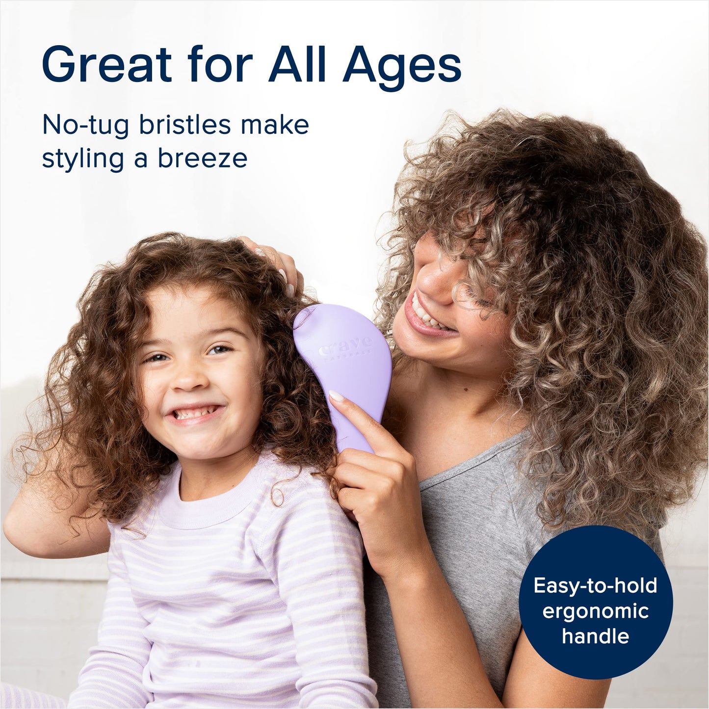 Crave Naturals Glide Thru Entwirrbürste für Erwachsene und Kinder. Entwirrbürste für natürliches, lockiges, glattes, nasses oder trockenes Haar. Haarbürsten für Frauen. Stylingbürste (Blau)