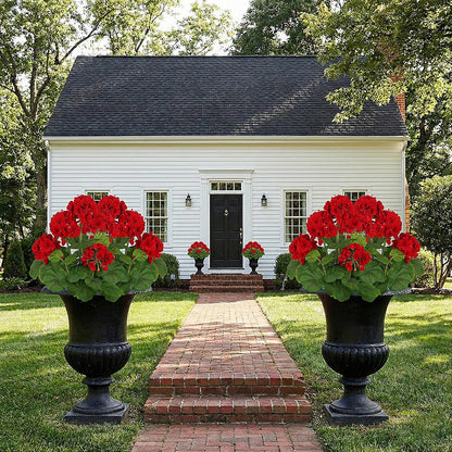 FOREST PRINCE Artificial Geraniums: A Vibrant Outdoor Decor Solution