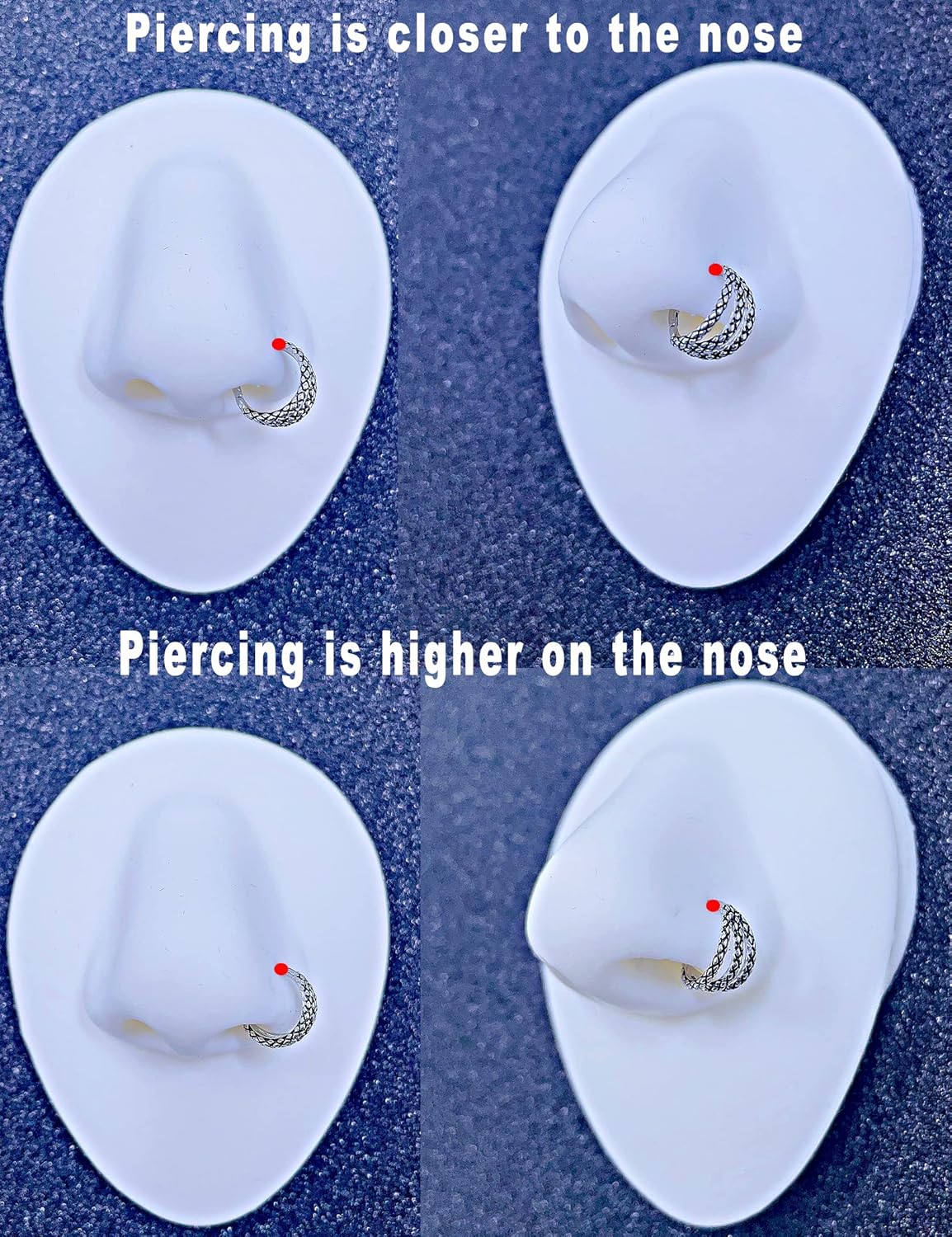 TDEBA Conch Piercing Schmuck, 316L Chirurgenstahl Segment Nasenring, CZ Knorpel Ohrringe, Lippenring, Segment Helix Rook Nahtloser Clicker Piercing Schmuck