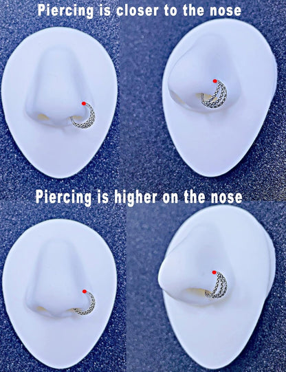 TDEBA Conch Piercing Schmuck, 316L Chirurgenstahl Segment Nasenring, CZ Knorpel Ohrringe, Lippenring, Segment Helix Rook Nahtloser Clicker Piercing Schmuck