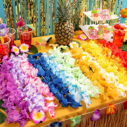 JOYIN Toy 36 Counts Hawaiian Leis Bulk, Tropical Flower Lei Hawaiian Lei Beach Hawaii Luau Party Favor Decoration Packs Party Supplies(3 Dozen)
