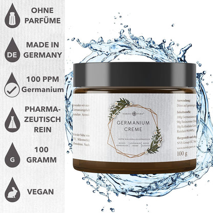 Colloidal Germanium Cream, 100 g, Natural Germanium Cream with 100 ppm Colloidal Germanium, Premium Quality from Germany