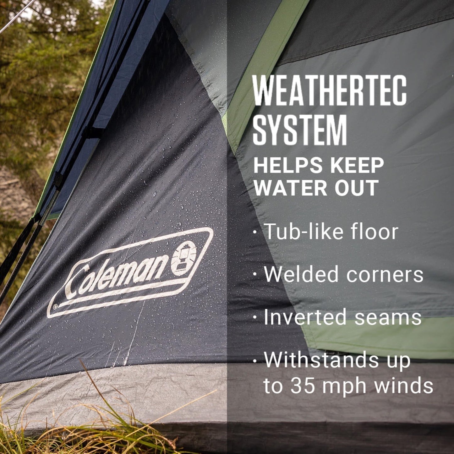 Coleman Skydome Tent with 5 Minute Setup, 2/4/6/8-Person Weatherproof Tent with Rainfly & Carry Bag, 20% More Headroom Than Traditional Canopies