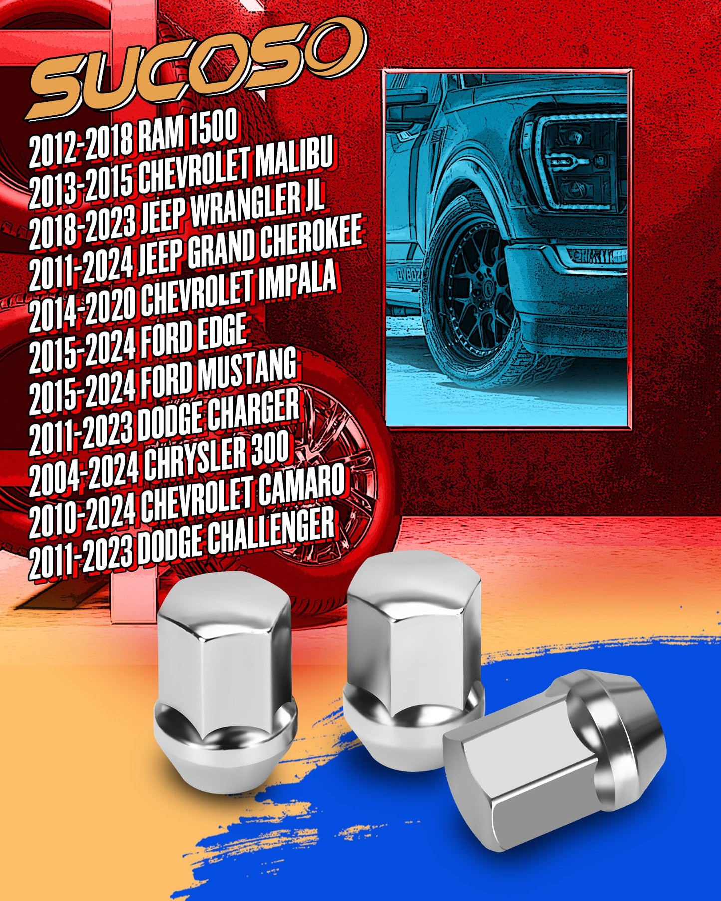 M14x1.5 Lug Nuts Fit Cadillac CTS Chevy Camaro Dodge Charger Challenger Charger Tesla, 20PCS OEM/Stock Style Black 14mmx1.5 Wheel Lug Nuts 7/8" Hex Replace 6509873AA 611-331 6509-873AA 5Lug Rim Sedan