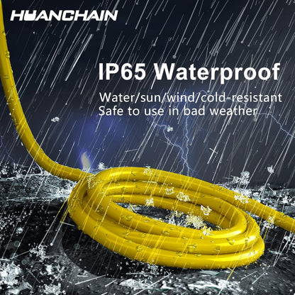 HUANCHAIN Indoor Outdoor Black Extension Cord 25 ft Waterproof, 16/3 Gauge Flexible Cold-Resistant Appliance Cable Outside, 13A 1625W 16AWG SJTW, 3 Prong Electric Cord, ETL