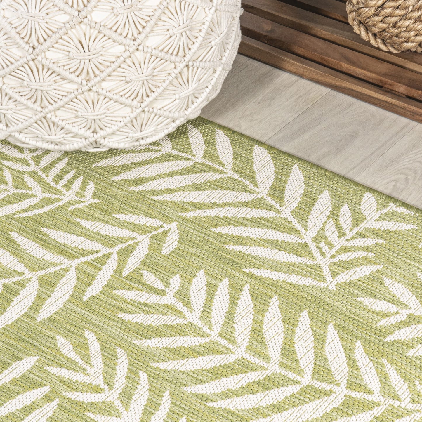 JONATHAN Y Palm Frond Indoor Outdoor Runner Rug 2X10 Orange/Cream, Nevis for Backyard, Patio, Porch, Easy-Cleaning, High Traffic, Pet-Friendly, Non-Shedding (SMB119E-210)