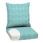 Arden Outdoor Foam Deep Seat Cushions Set, 24x24, Premium High-Density Foam, Never Flattens, Weather-Proof for Patio Chair Sofa Couch, Blue Shibori Stripe