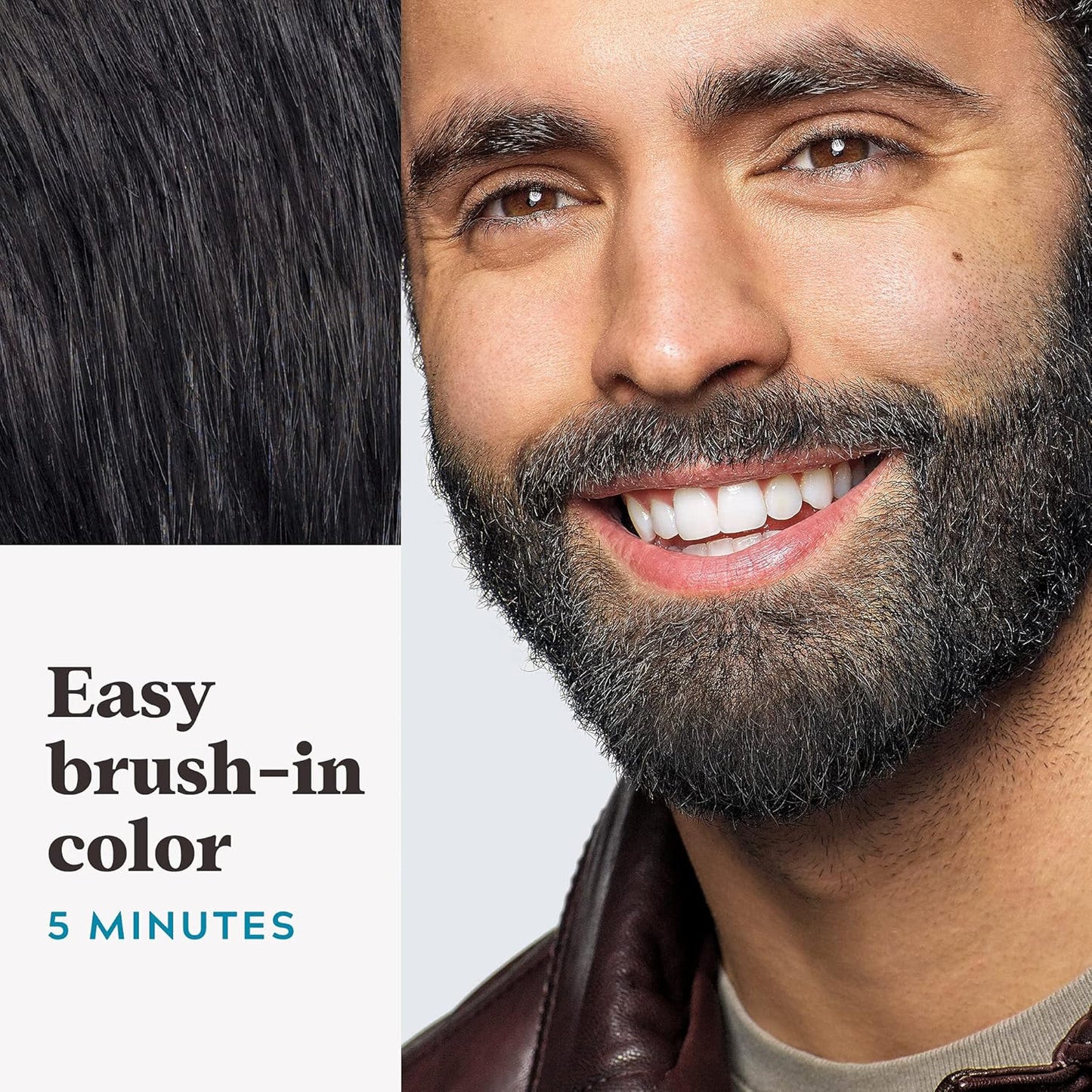 Just For Men Bart- & Schnurrbartfarbe, Bartfarbe für Männer mit inklusivem Pinsel für einfaches Auftragen, mit Biotin, Aloe und Kokosnussöl für gesundes Barthaar, Dunkelbraun, M-45 (1 Stück), Verpackung kann variieren