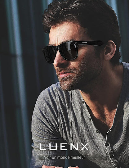LUENX Polarisierte Sonnenbrillen für Herren und Damen, quadratische Fassung – UV-400-Schutz, 54 mm