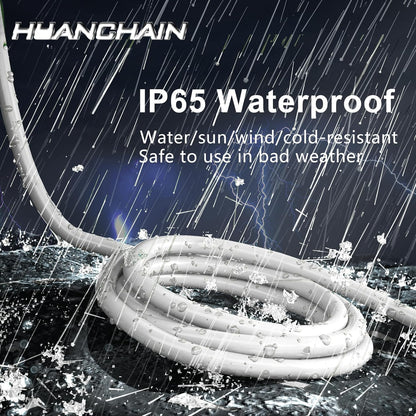 HUANCHAIN Indoor Outdoor Black Extension Cord 25 ft Waterproof, 16/3 Gauge Flexible Cold-Resistant Appliance Cable Outside, 13A 1625W 16AWG SJTW, 3 Prong Electric Cord, ETL