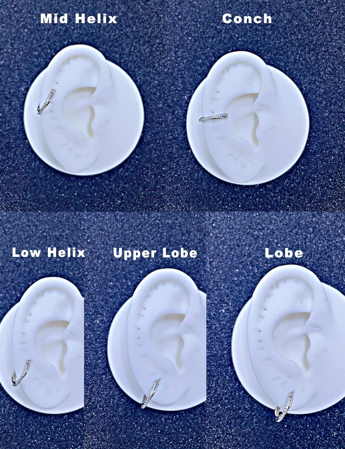 TDEBA Conch Piercing Schmuck, 316L Chirurgenstahl Segment Nasenring, CZ Knorpel Ohrringe, Lippenring, Segment Helix Rook Nahtloser Clicker Piercing Schmuck