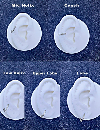 TDEBA Conch Piercing Schmuck, 316L Chirurgenstahl Segment Nasenring, CZ Knorpel Ohrringe, Lippenring, Segment Helix Rook Nahtloser Clicker Piercing Schmuck