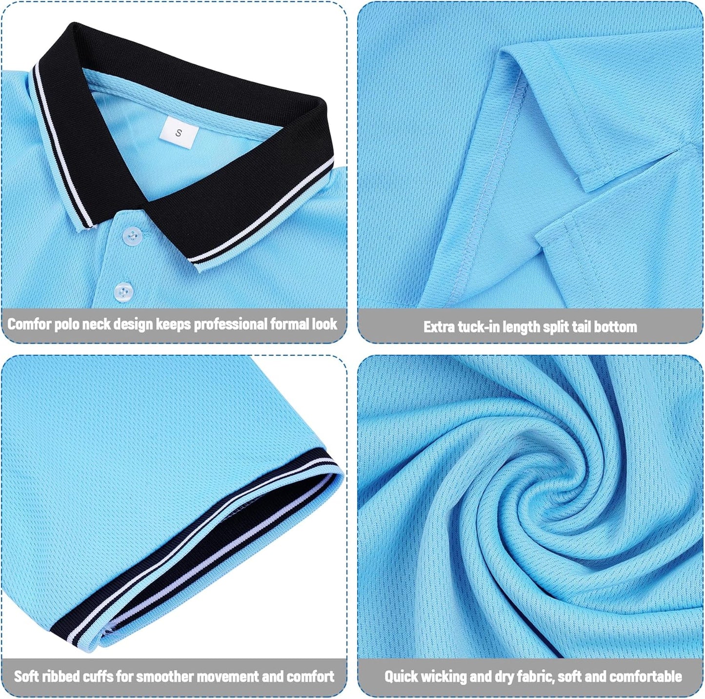 Dxhycc Herren Baseball und Softball Umpire Shirt Kurzarm Polo Schiedsrichter Hemd Umpire Trikot Uniform