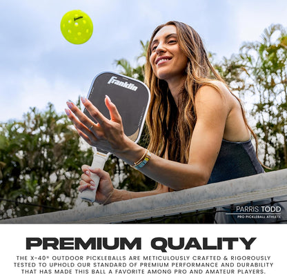 Franklin Sports Outdoor-Pickleballs – X-40 Pickleballbälle – von USA Pickleball (USAPA) zugelassen – offizieller US Open Ball – 3er-, 12er- und 100er-Bulk-Packs Pickleballs