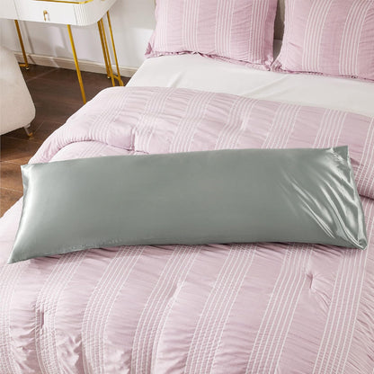 Bedsure Satin-Kissenbezug, Queen-Size, 2er-Pack, Seidenkissenbezügen ähnlich, seidige Kissenhüllen mit Hotelverschluss, Raumdeko, Valentinsgeschenke für Frauen und Männer, Grau, 50x75 cm