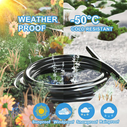 HUANCHAIN Indoor Outdoor Black Extension Cord 25 ft Waterproof, 16/3 Gauge Flexible Cold-Resistant Appliance Cable Outside, 13A 1625W 16AWG SJTW, 3 Prong Electric Cord, ETL