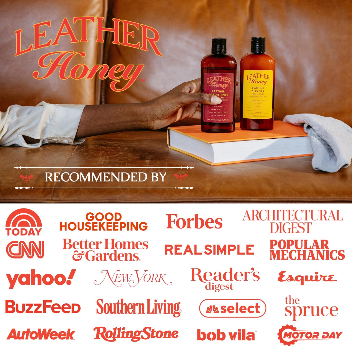 Leather Honey Leather Conditioner, Since 1968. for All Leather Items Including Auto, Furniture, Shoes, Purses and Tack. Non-Toxic and Made in the USA / 8 Fl Oz (Pack of 1)