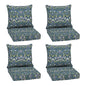 Arden Outdoor Foam Deep Seat Cushions Set, 24x24, Premium High-Density Foam, Never Flattens, Weather-Proof for Patio Chair Sofa Couch, Blue Shibori Stripe