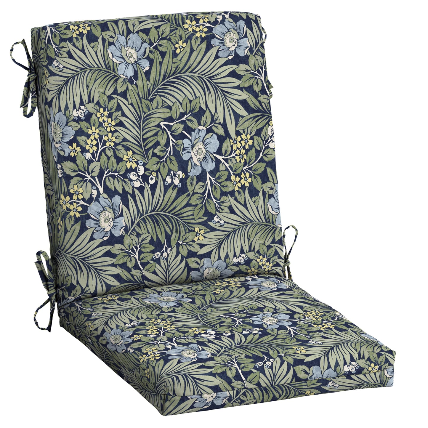 Arden 2-Pack Outdoor Patio Dining Chair Cushion, 20x44, Rain-Proof Seat Pad, Fade-Resistant Outdoor Cushion Black Cabana Stripe