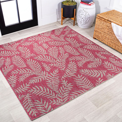 JONATHAN Y Palm Frond Indoor Outdoor Runner Rug 2X10 Orange/Cream, Nevis for Backyard, Patio, Porch, Easy-Cleaning, High Traffic, Pet-Friendly, Non-Shedding (SMB119E-210)